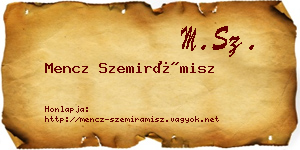 Mencz Szemirámisz névjegykártya